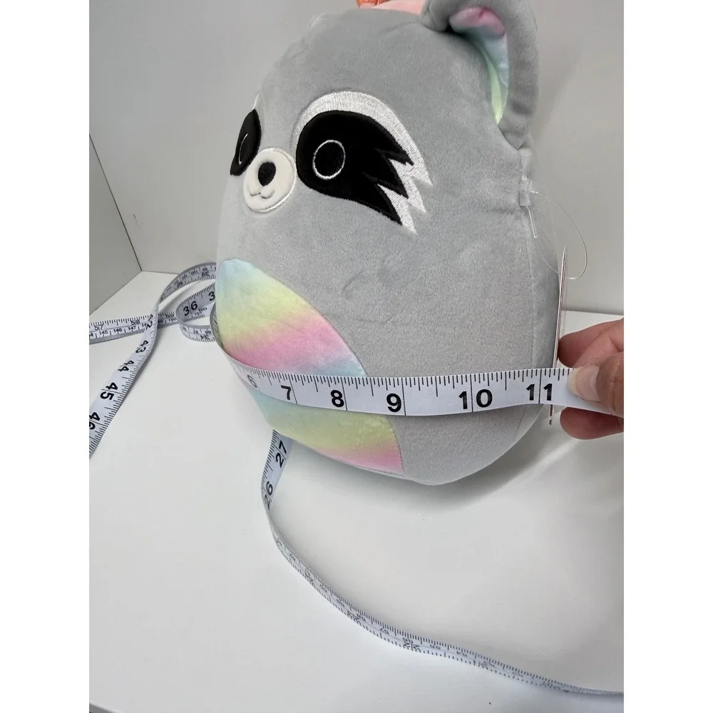 Squishmallows Max the Raccoon 8 Inch Grey Rainbow Plush Heart‎ Antennae NWT